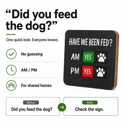 Tabla magnética para registrar las comidas de las mascotas