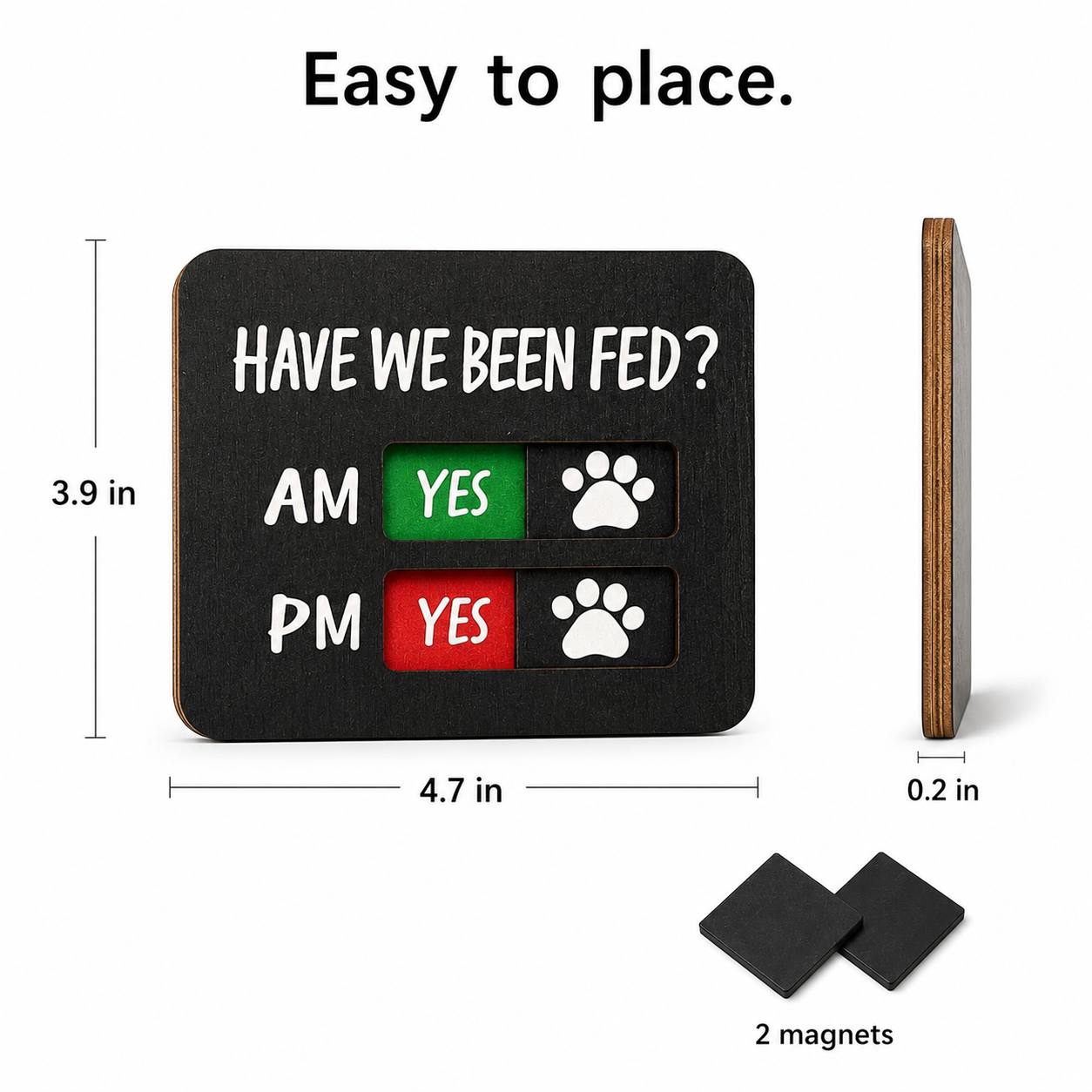 Tabla magnética para registrar las comidas de las mascotas
